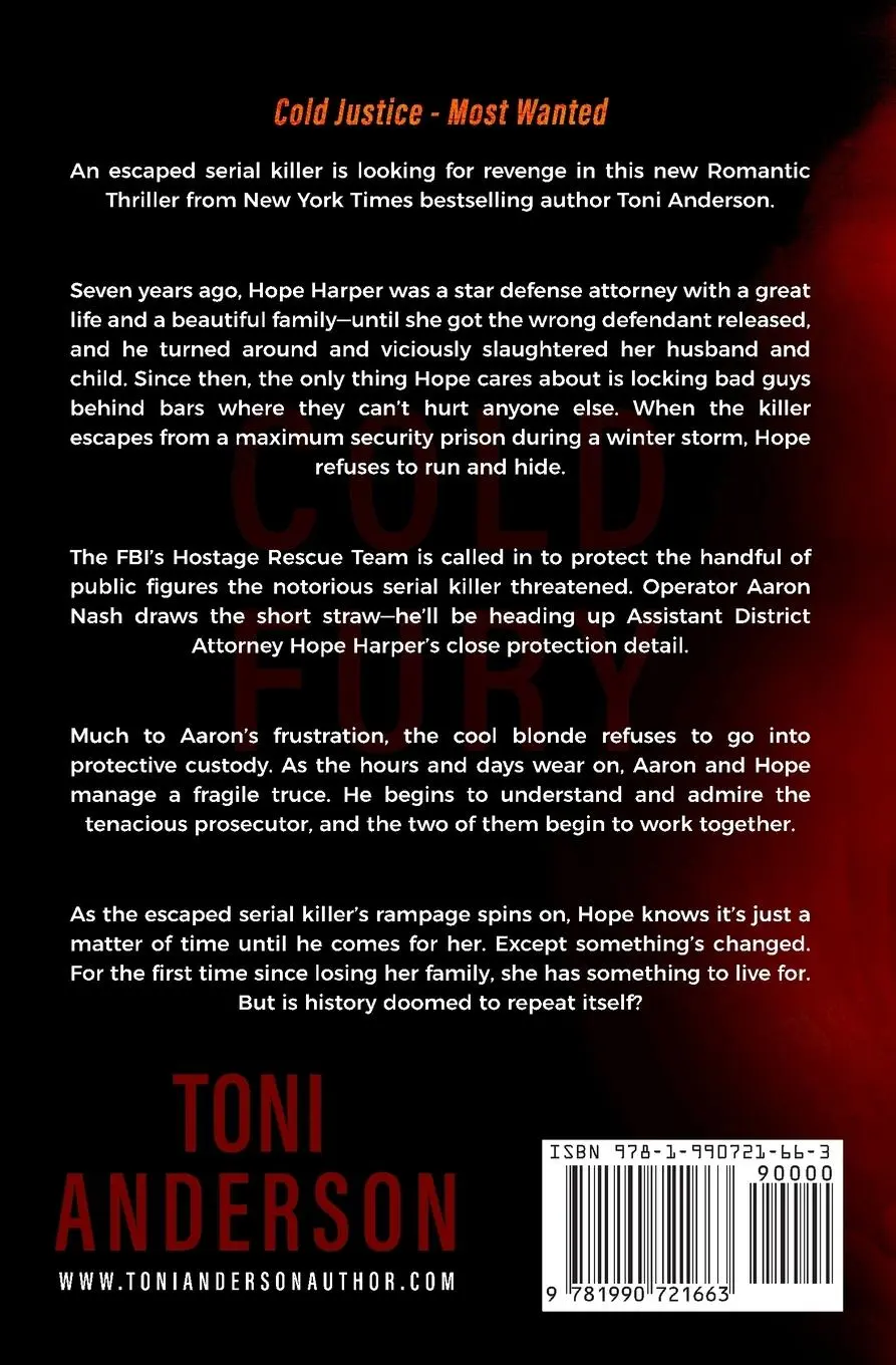 Rückseite: 9781990721663 | Cold Fury | A Romantic Thriller | Toni Anderson | Taschenbuch | 2024