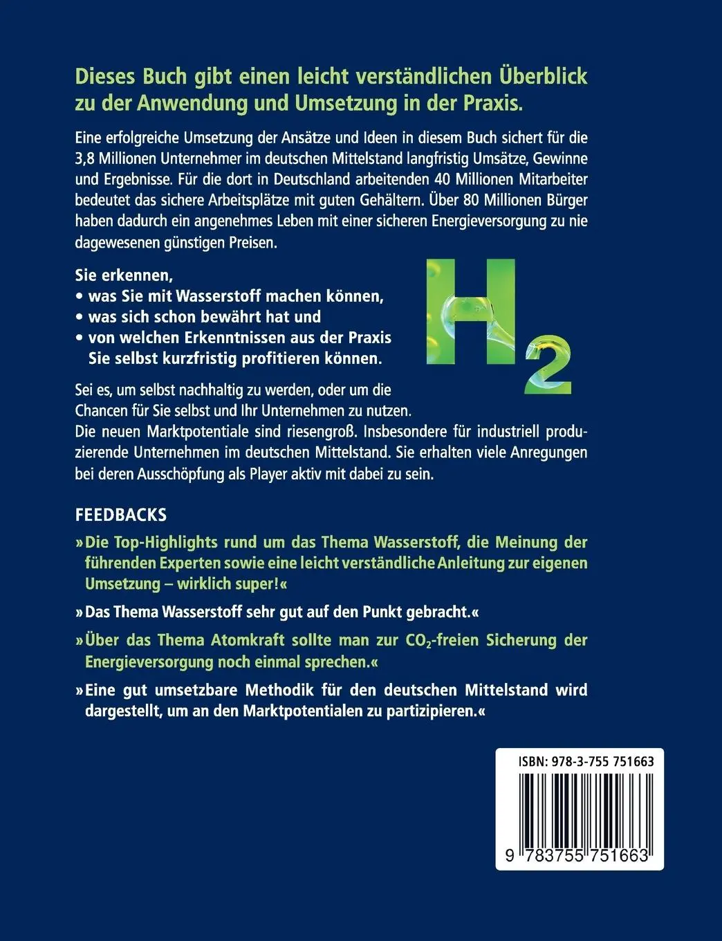 Rückseite: 9783755751663 | Wasserstoff | Klaus Dirk Herwig | Taschenbuch | Paperback | 310 S.