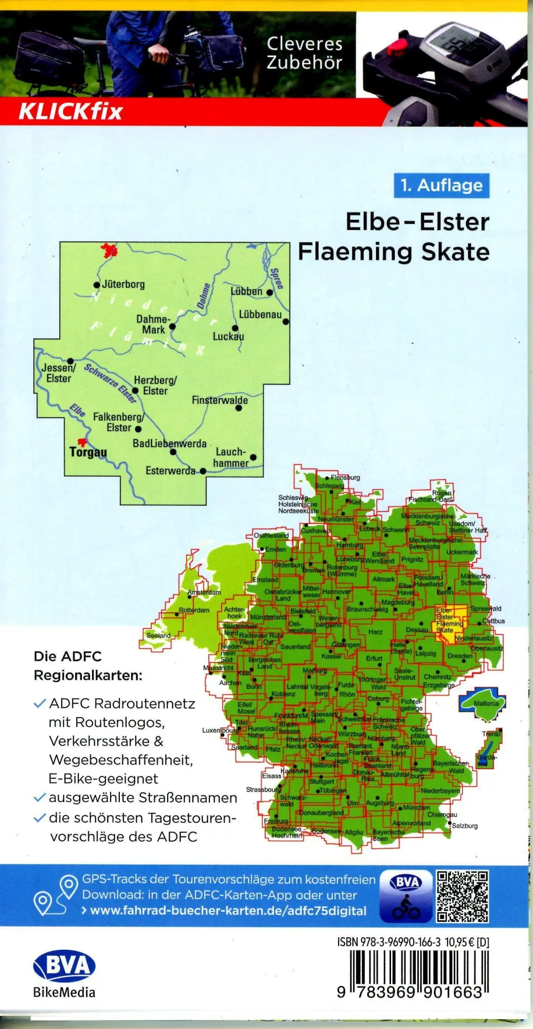 Bild: 9783969901663 | ADFC-Regionalkarte Elbe-Elster-Flaeming Skate, 1:75.000, reiß- und...