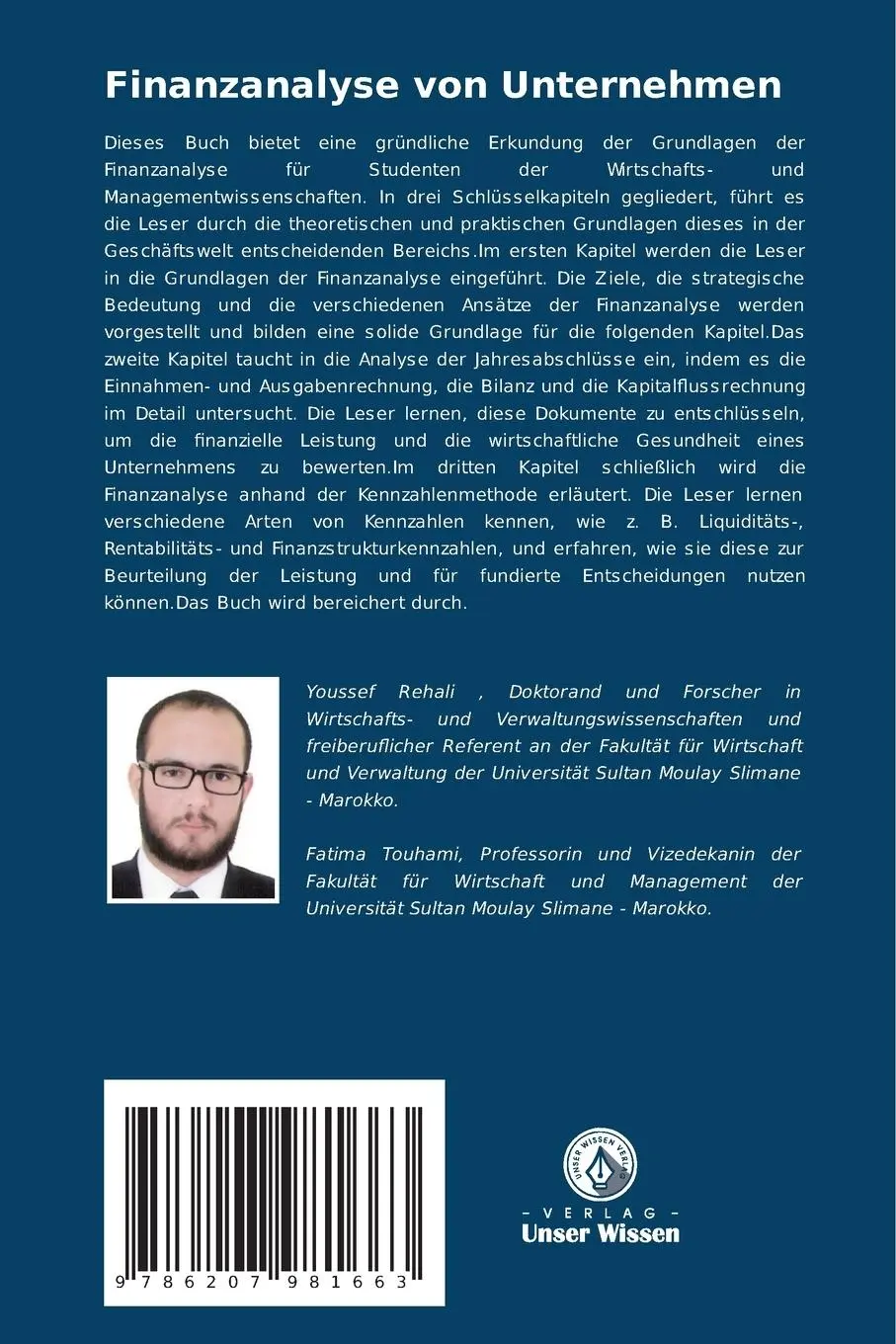 Rückseite: 9786207981663 | Finanzanalyse von Unternehmen | Youssef Rehali (u. a.) | Taschenbuch