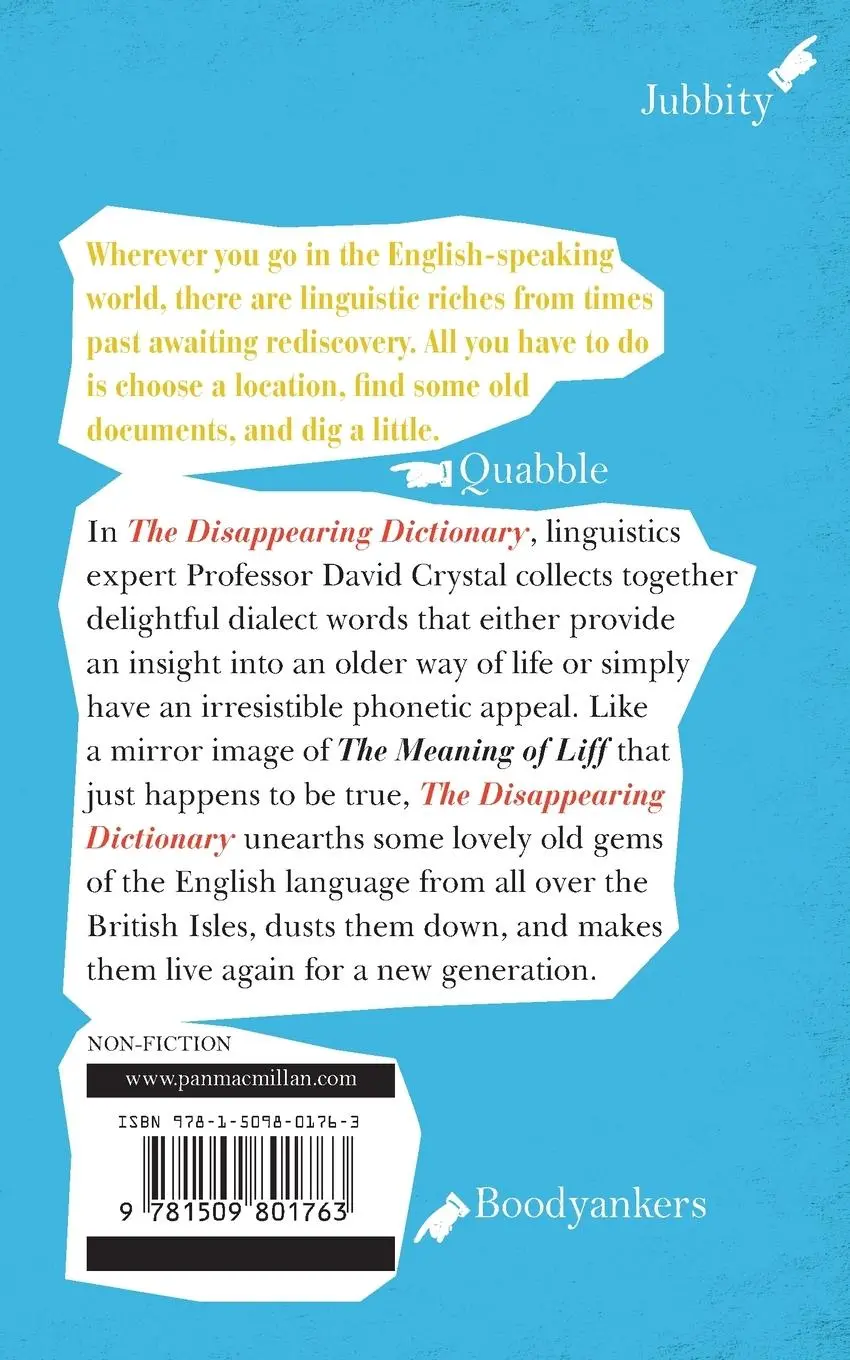 Rückseite: 9781509801763 | The Disappearing Dictionary | A Treasury of Lost English Dialect Words