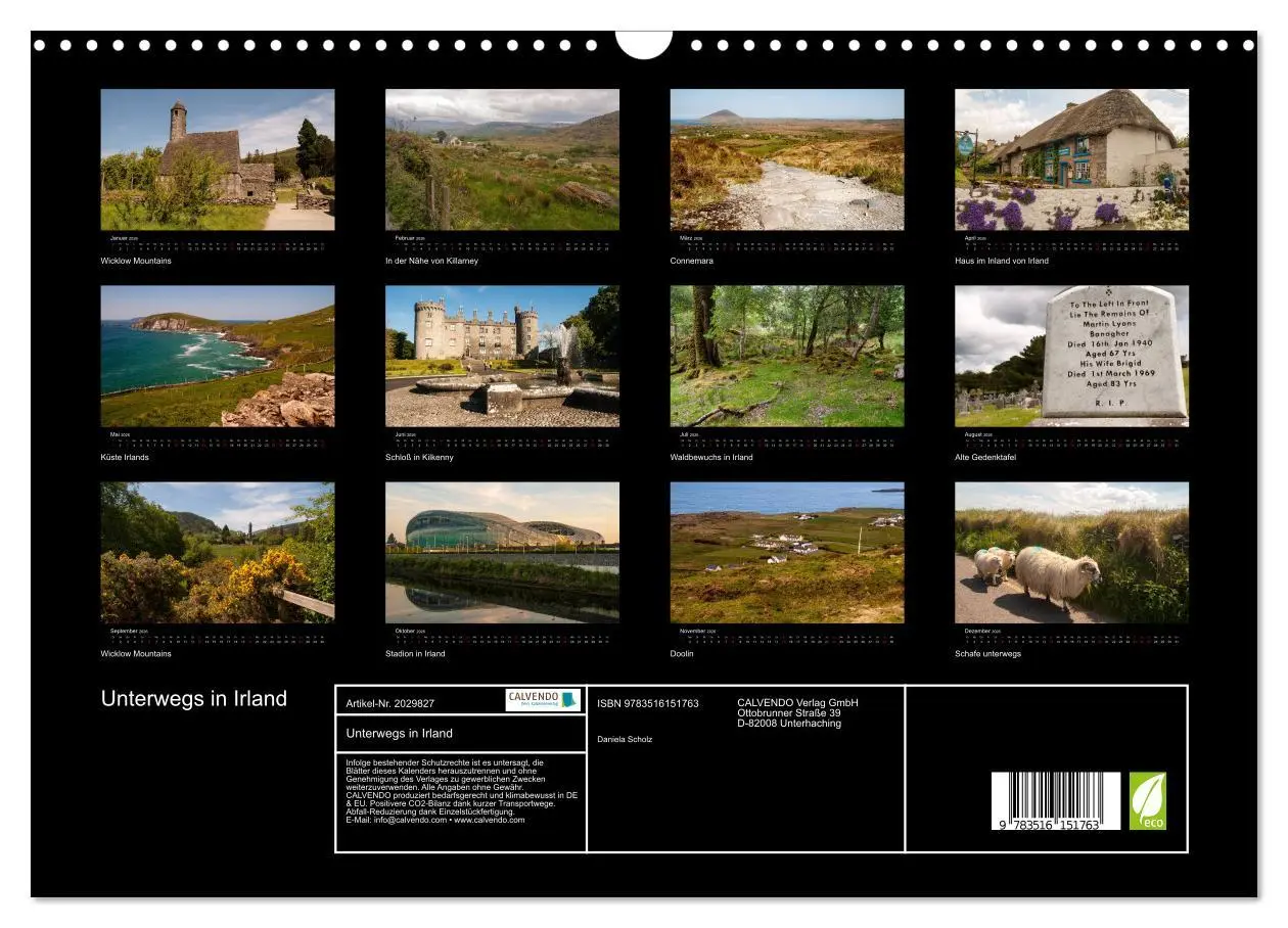 Bild: 9783516151763 | Unterwegs in Irland (Wandkalender 2026 DIN A3 quer), CALVENDO...