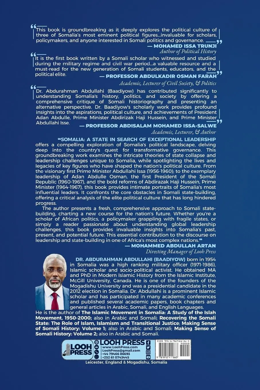 Rückseite: 9781912411863 | Somalia | A State in Search of Exceptional Leadership | Abdullahi