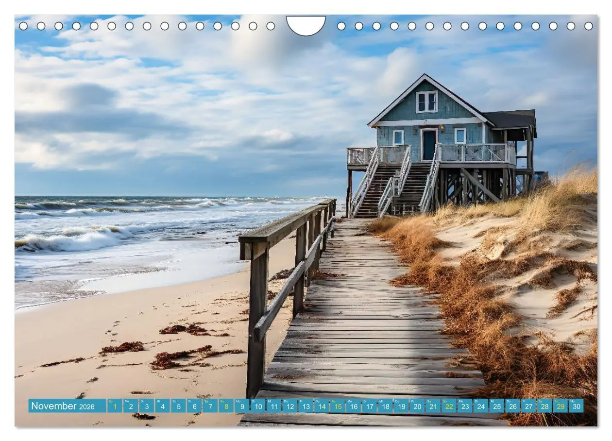 Bild: 9783457361863 | Wunderschöne Strandhäuser (Wandkalender 2026 DIN A4 quer), CALVENDO...