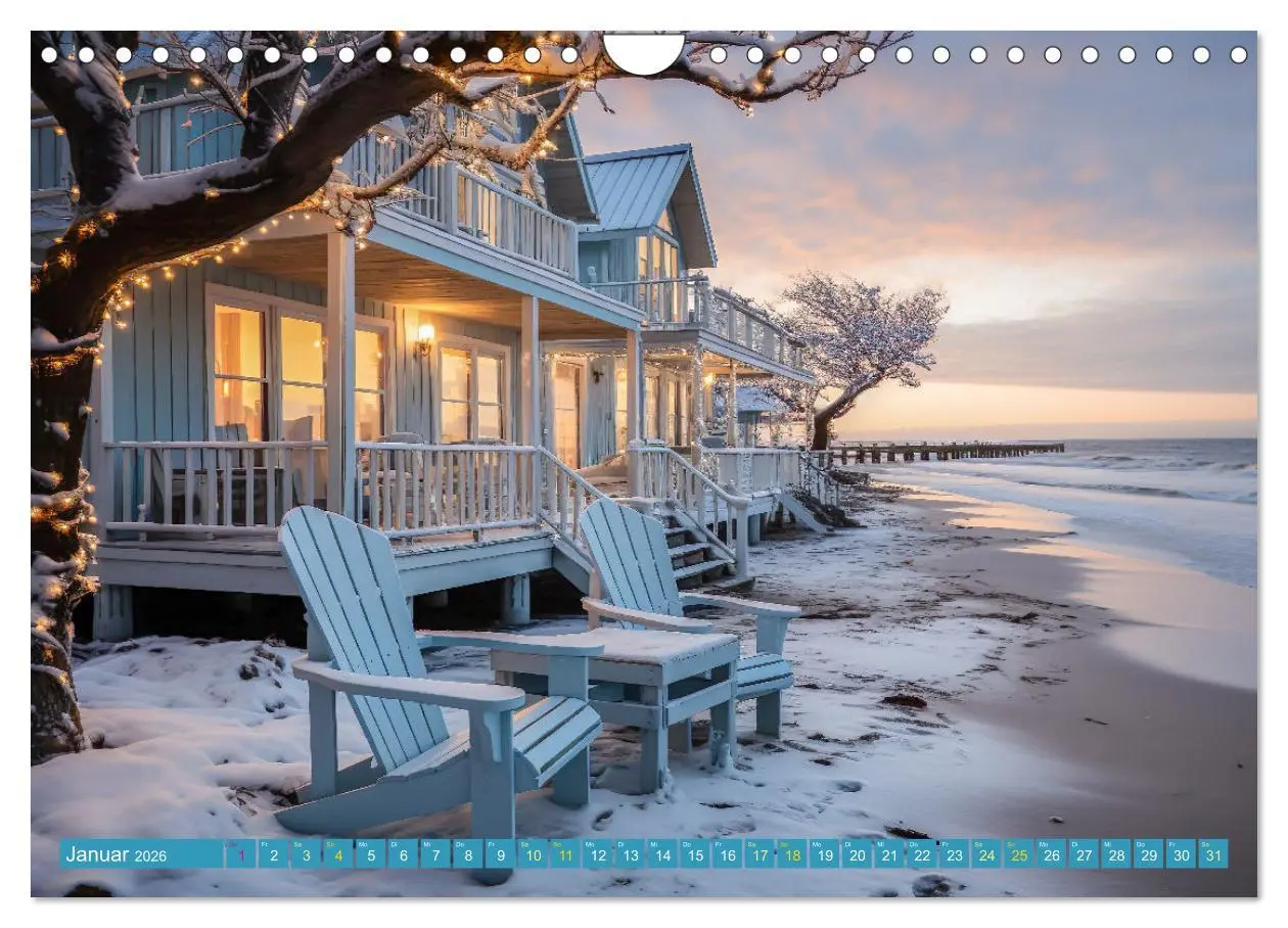 Bild: 9783457361863 | Wunderschöne Strandhäuser (Wandkalender 2026 DIN A4 quer), CALVENDO...