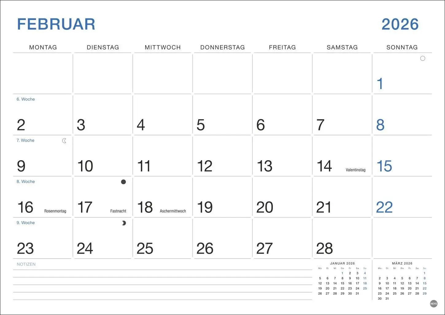 Bild: 9783756411863 | Büro Monatsplaner 2026 | Heye | Kalender | Bürokalender Heye | 14 S.