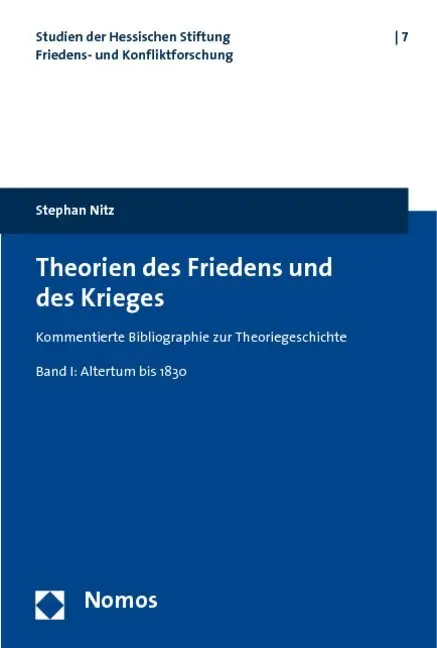 Cover: 9783832951863 | Theorien des Friedens und des Krieges | Stephan Nitz | Taschenbuch