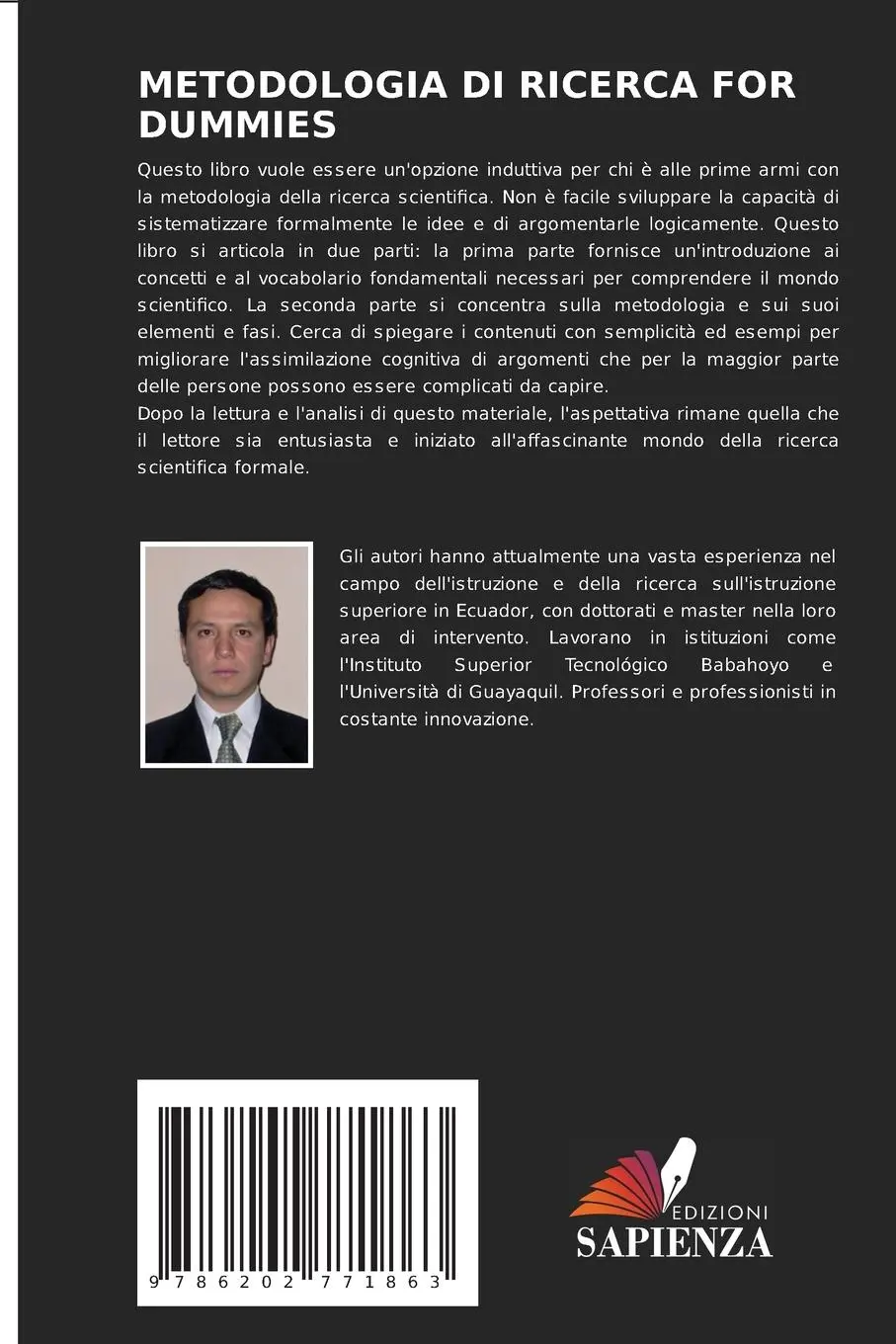 Rückseite: 9786202771863 | METODOLOGIA DI RICERCA FOR DUMMIES | Chiliquinga (u. a.) | Taschenbuch