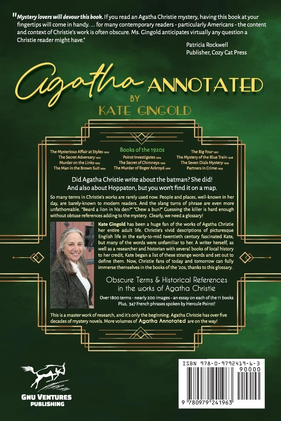Rückseite: 9780979241963 | Agatha Annotated | Kate Gingold | Taschenbuch | Englisch | 2023