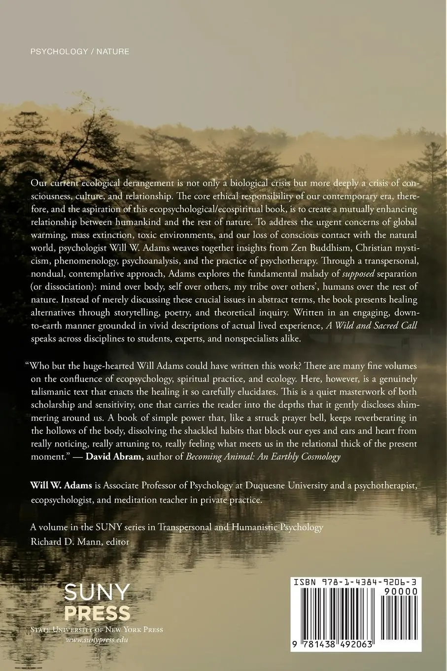 Rückseite: 9781438492063 | A Wild and Sacred Call | Nature-Psyche-Spirit | Will W. Adams | Buch