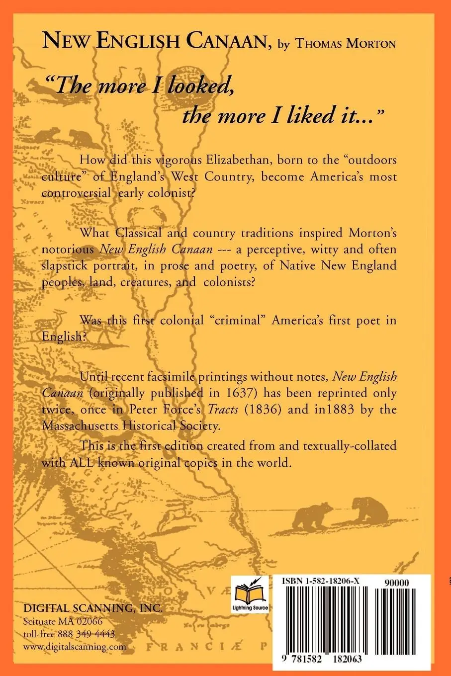 Rückseite: 9781582182063 | New English Canaan | Notes &amp; Text | Thomas Morton | Taschenbuch | 2000