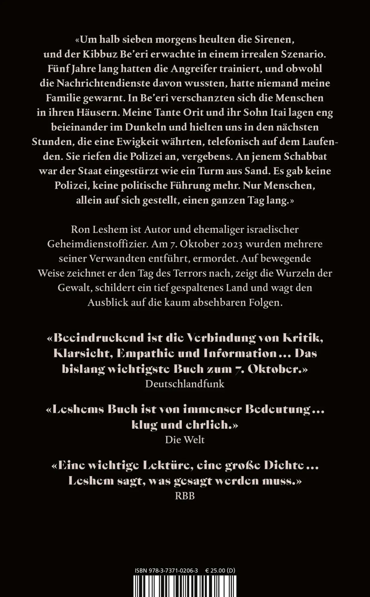 Rückseite: 9783737102063 | Feuer | Ron Leshem | Buch | 320 S. | Deutsch | 2024 | Rowohlt Berlin