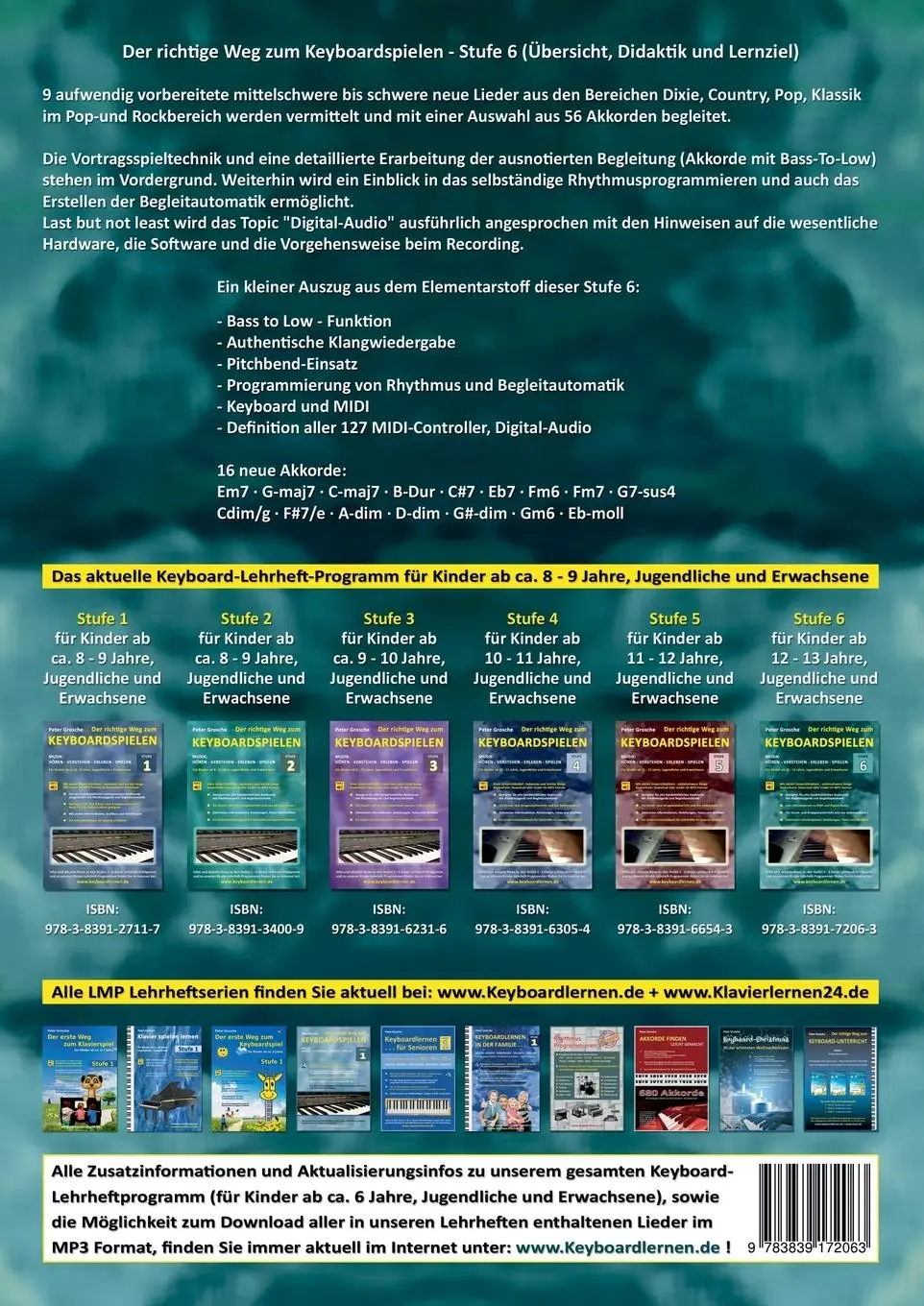 Rückseite: 9783839172063 | Der richtige Weg zum Keyboardspielen (Stufe 6) | Peter Grosche | Buch