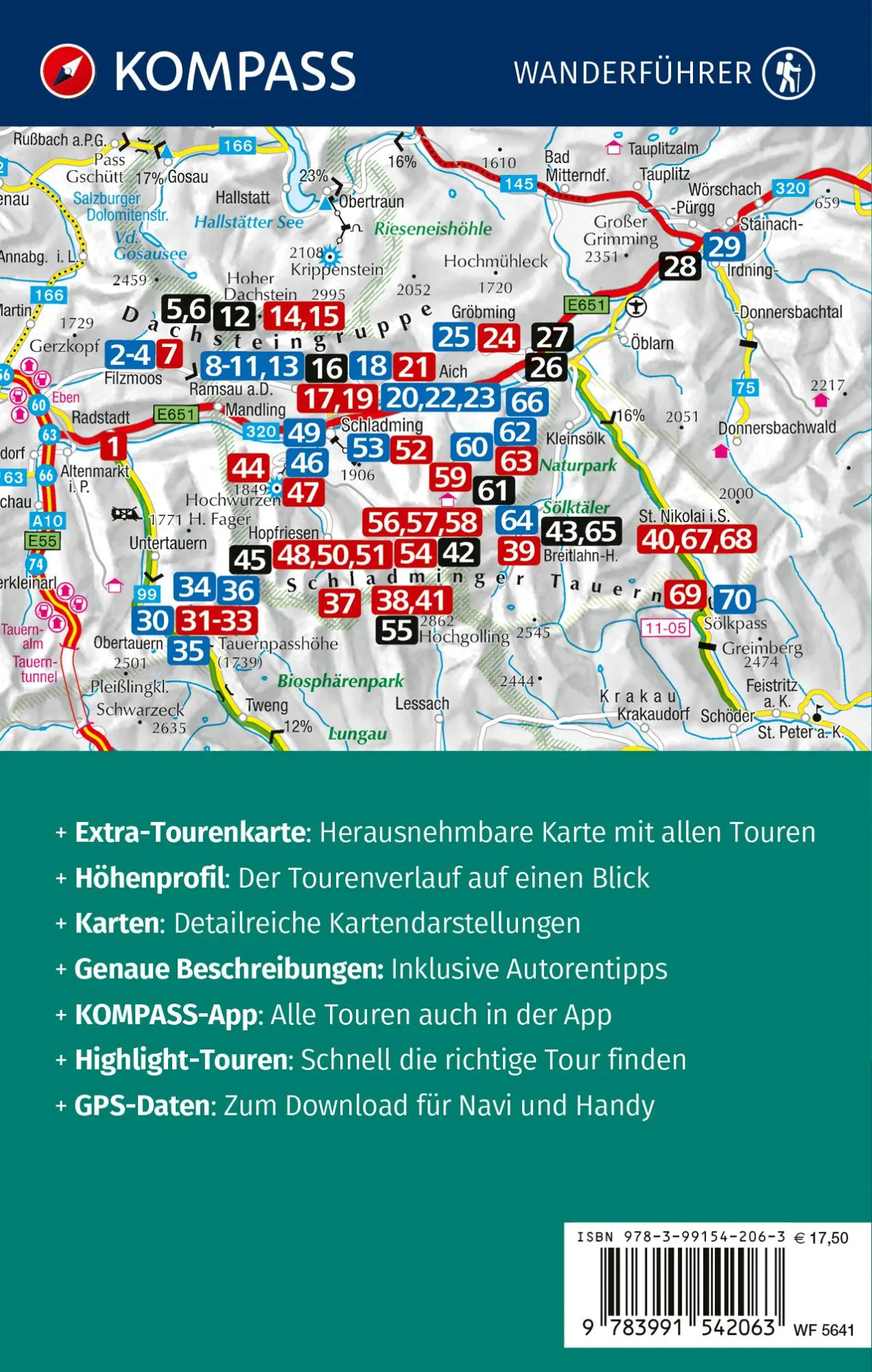 Rückseite: 9783991542063 | KOMPASS Wanderführer Dachstein-Tauern Ost, 70 Touren mit...
