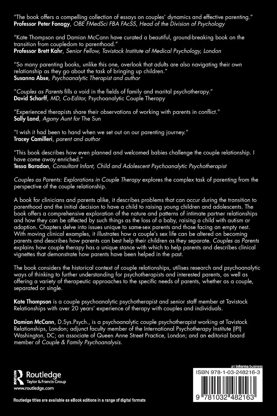 Rückseite: 9781032482163 | Couples as Parents | Explorations in Couple Therapy | Thompson (u. a.)
