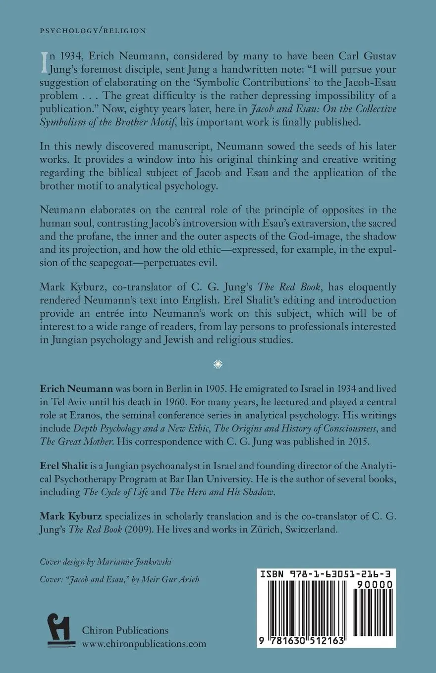 Rückseite: 9781630512163 | Jacob &amp; Esau | On the Collective Symbolism of the Brother Motif | Buch