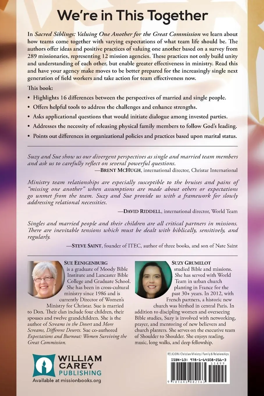 Rückseite: 9781645082163 | Sacred Siblings | Valuing One Another for the Great Commission | Buch