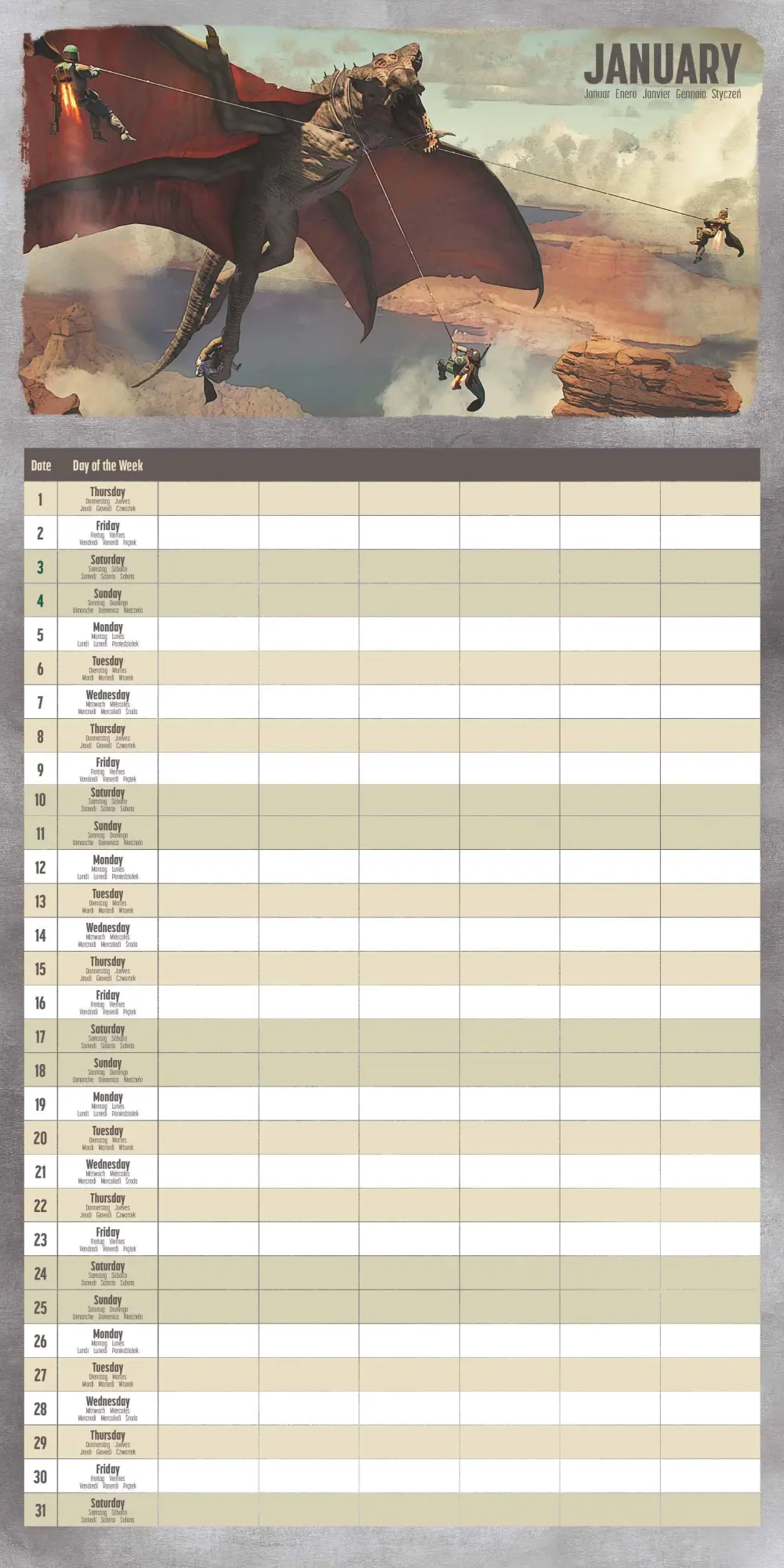 Bild: 9781804232163 | THE MANDALORIAN Familienplaner im Format 30 x30 | Kalender | Deutsch