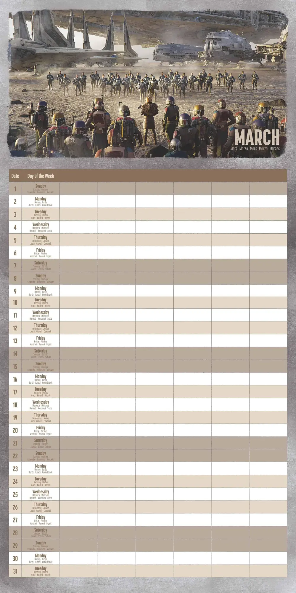 Bild: 9781804232163 | THE MANDALORIAN Familienplaner im Format 30 x30 | Kalender | Deutsch