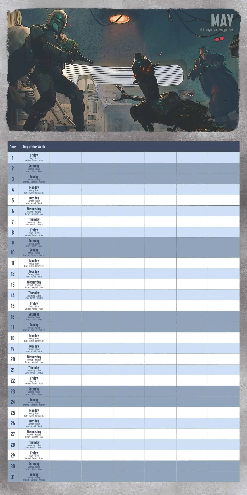 Bild: 9781804232163 | THE MANDALORIAN Familienplaner im Format 30 x30 | Kalender | Deutsch