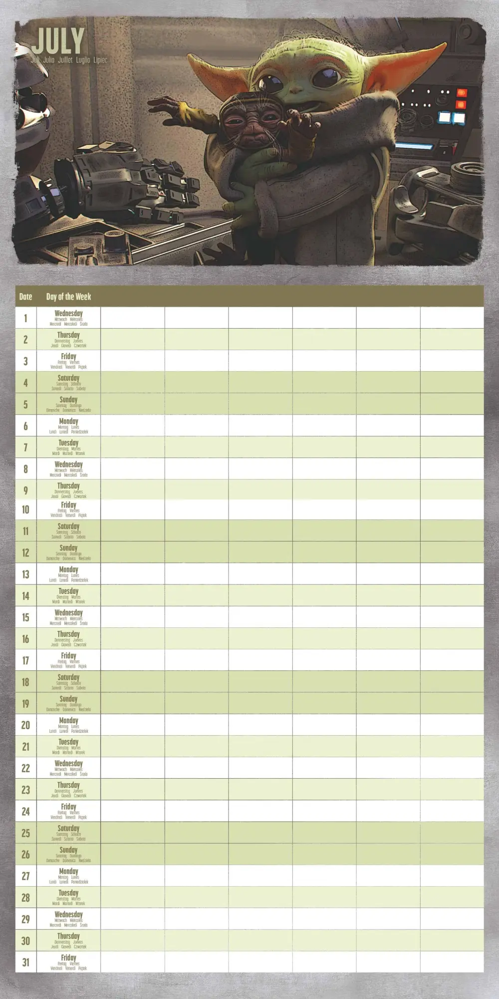 Bild: 9781804232163 | THE MANDALORIAN Familienplaner im Format 30 x30 | Kalender | Deutsch