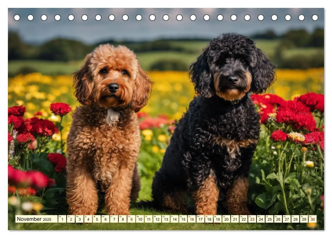 Bild: 9783435832163 | Pudel in allen Farben und Größen (Tischkalender 2025 DIN A5 quer),...