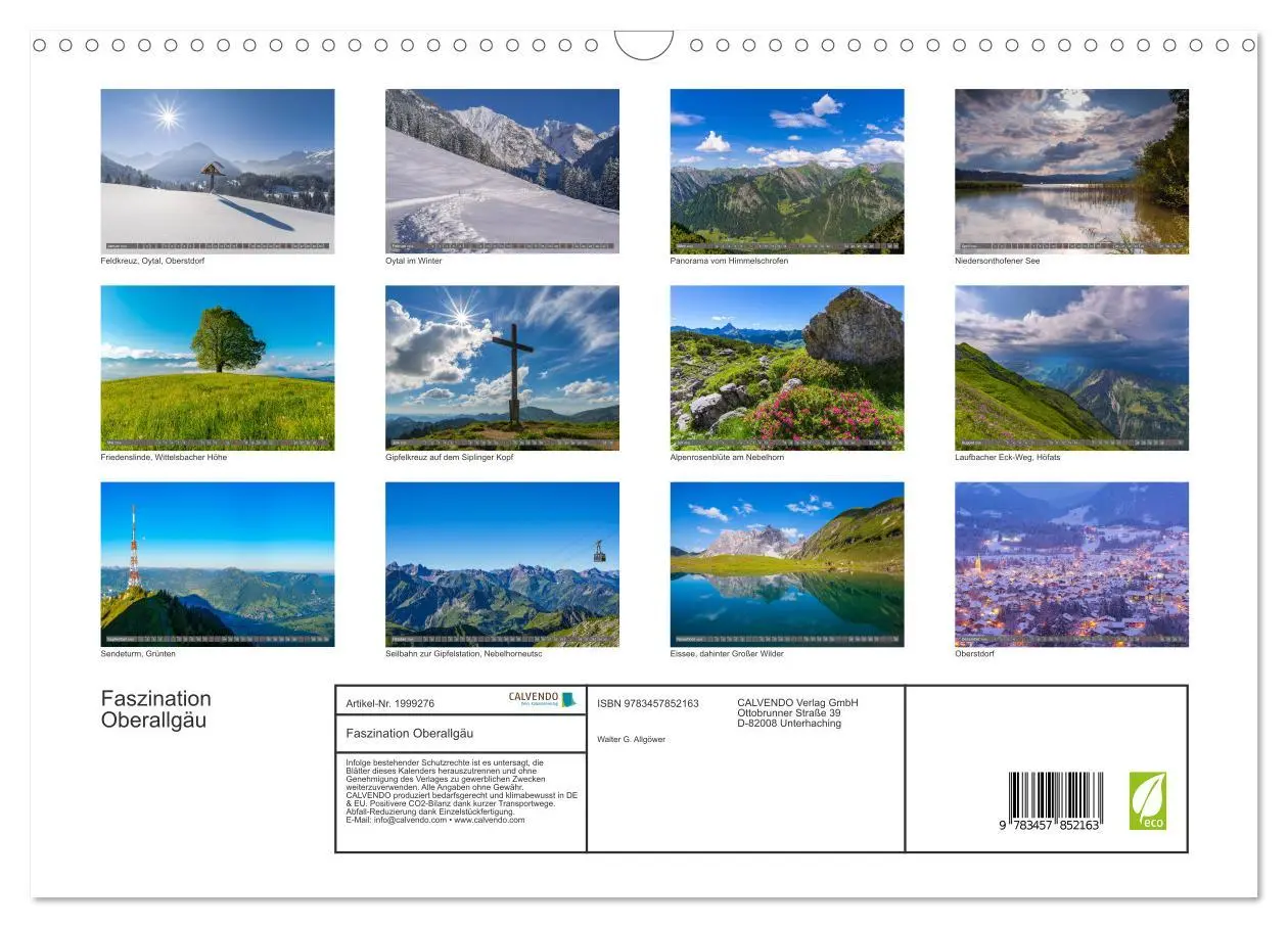 Bild: 9783457852163 | Faszination Oberallgäu (Wandkalender 2026 DIN A3 quer), CALVENDO...