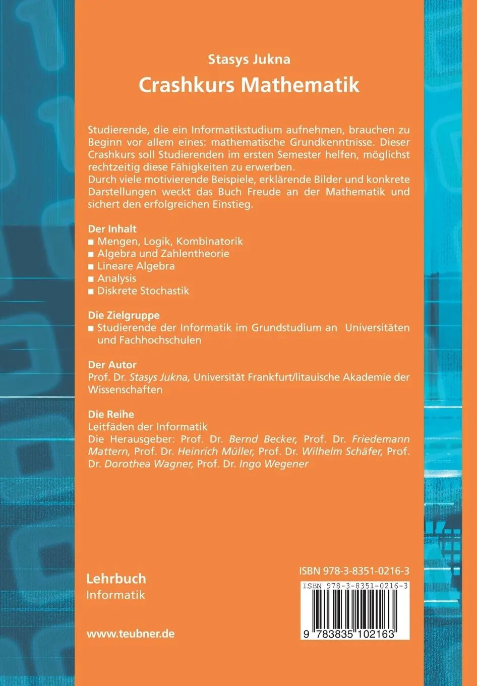Rückseite: 9783835102163 | Crashkurs Mathematik | für Informatiker | Stasys Jukna | Taschenbuch