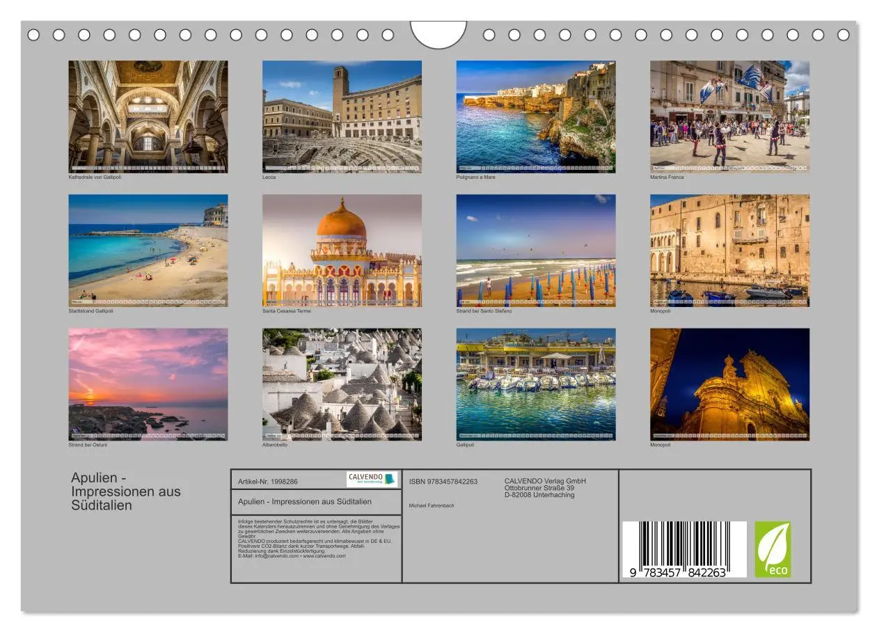 Bild: 9783457842263 | Apulien - Impressionen aus Süditalien (Wandkalender 2026 DIN A4...