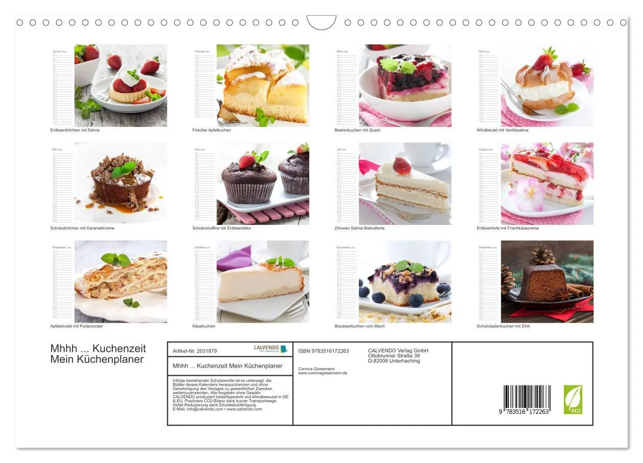 Bild: 9783516172263 | Mhhh ... Kuchenzeit Mein Küchenplaner (Wandkalender 2026 DIN A3...
