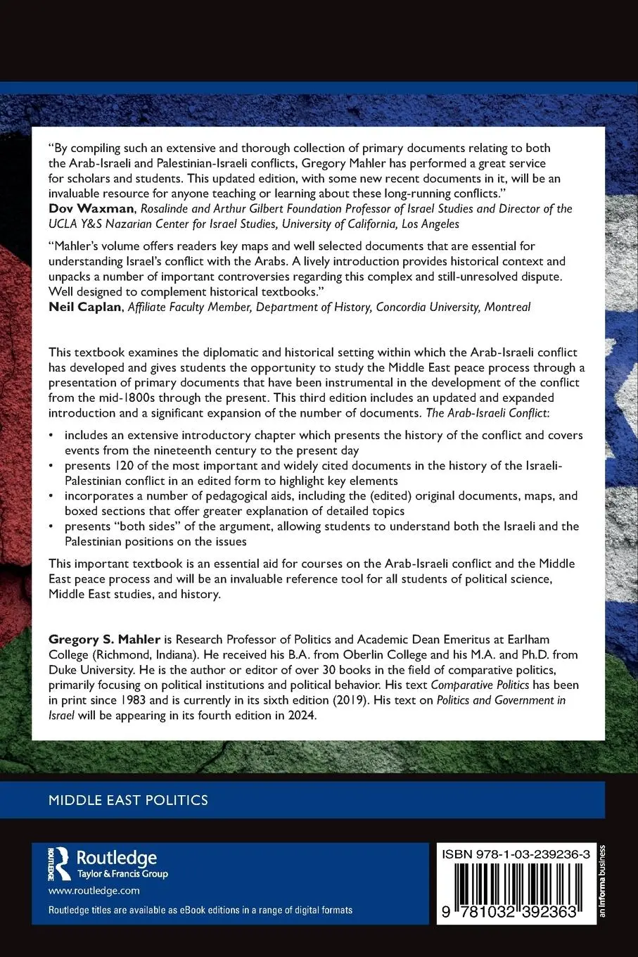 Rückseite: 9781032392363 | The Arab-Israeli Conflict | An Introduction and Documentary Reader