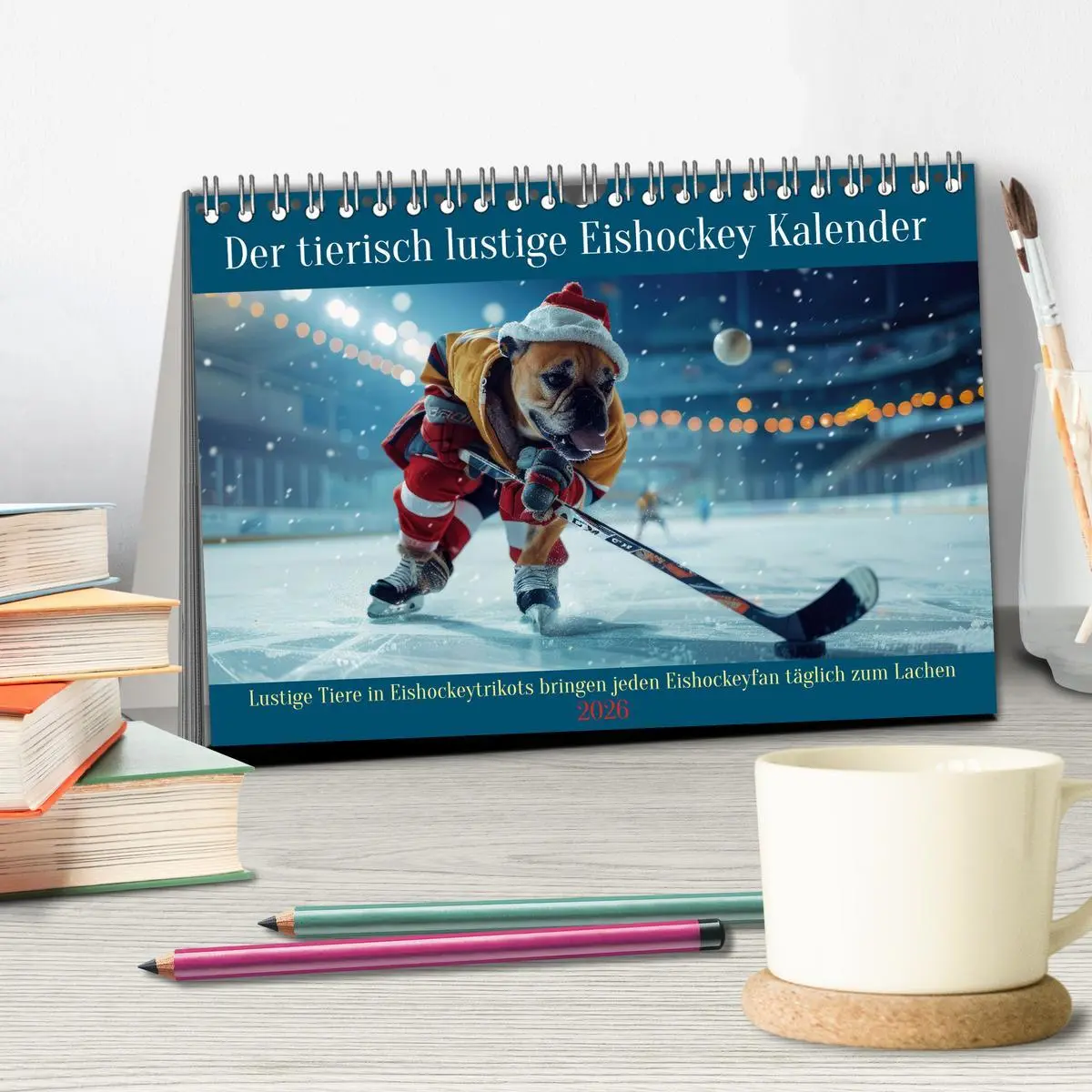 Bild: 9783457382363 | Der tierisch lustige Eishockey Kalender (Tischkalender 2026 DIN A5...