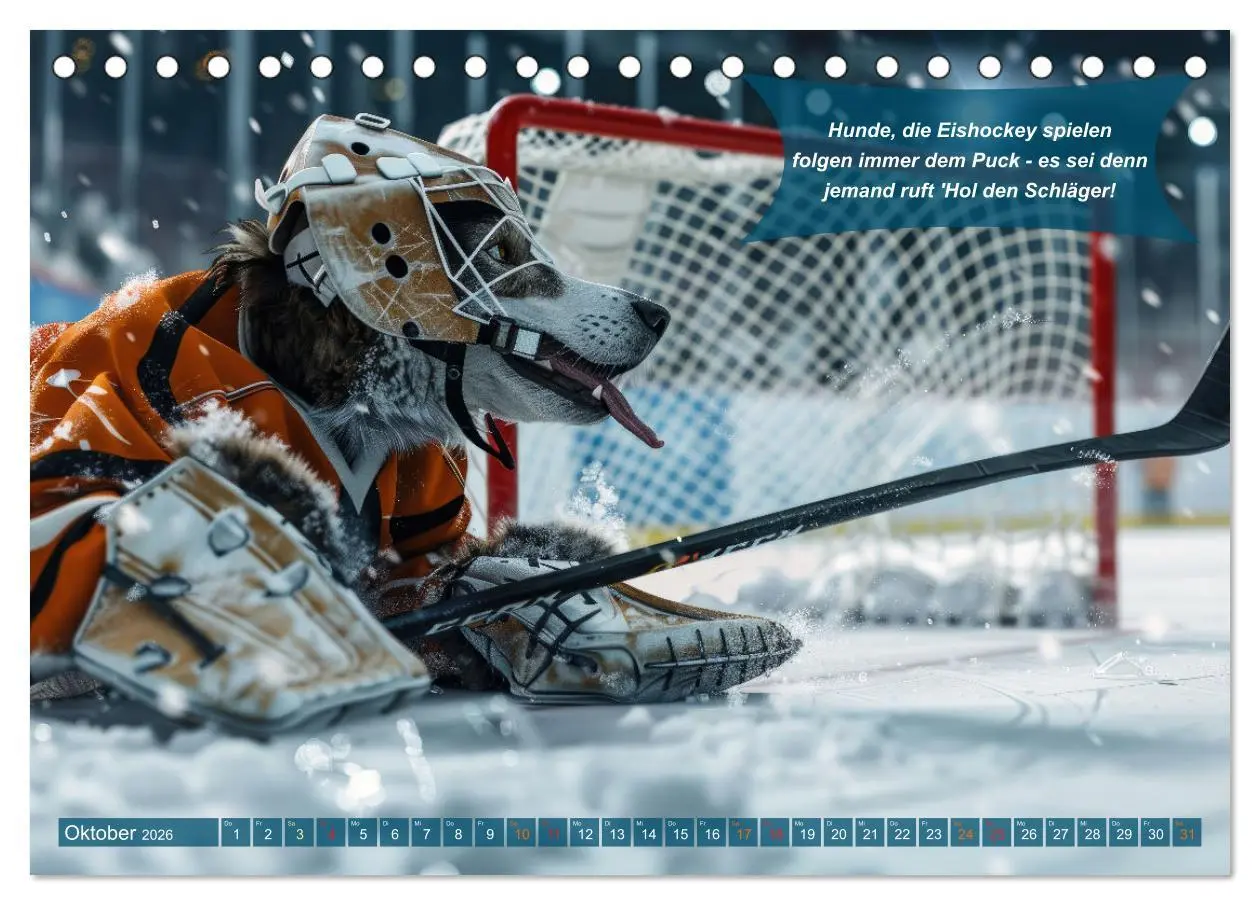 Bild: 9783457382363 | Der tierisch lustige Eishockey Kalender (Tischkalender 2026 DIN A5...