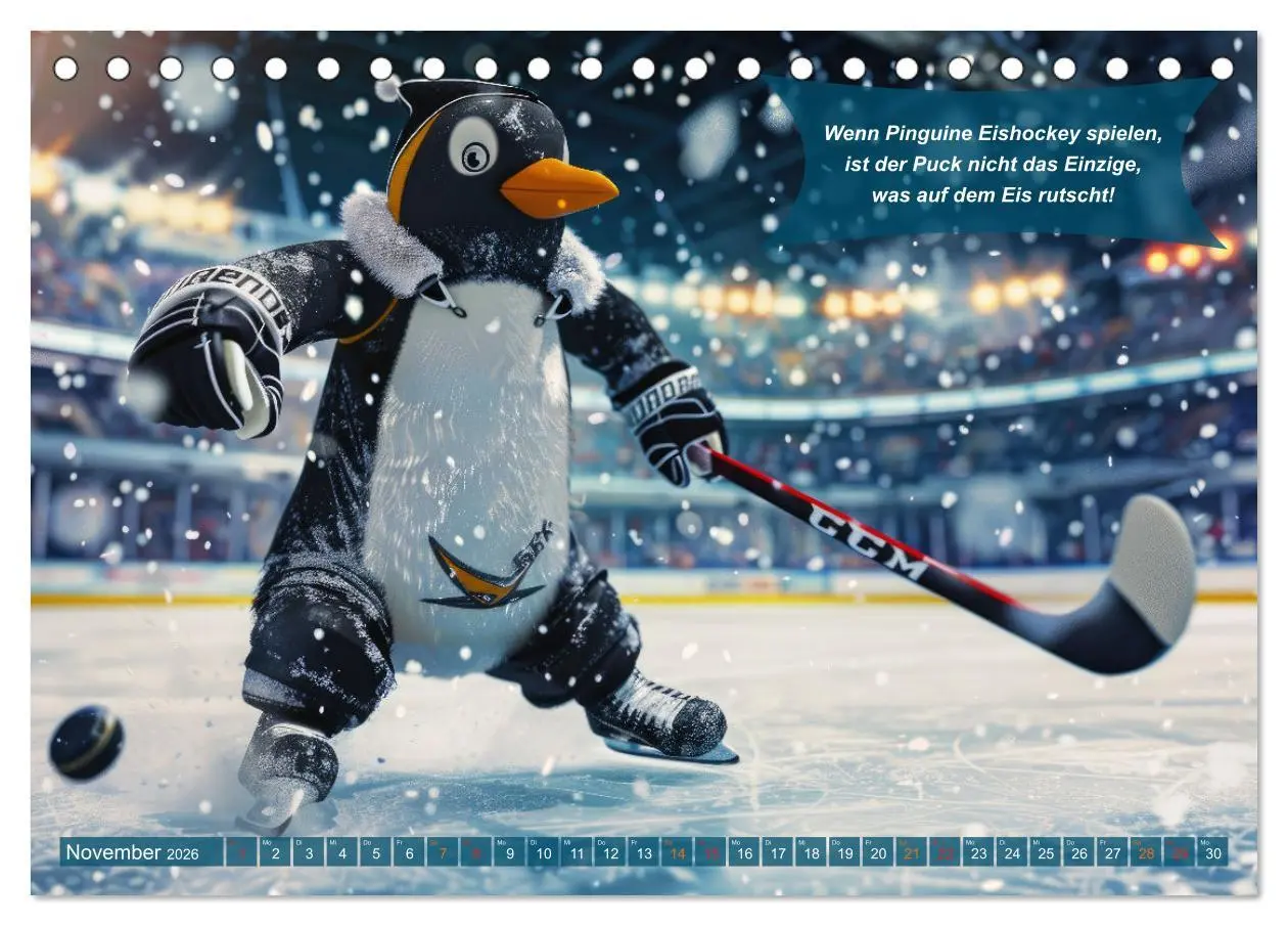 Bild: 9783457382363 | Der tierisch lustige Eishockey Kalender (Tischkalender 2026 DIN A5...