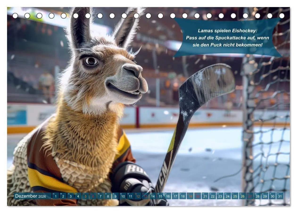 Bild: 9783457382363 | Der tierisch lustige Eishockey Kalender (Tischkalender 2026 DIN A5...