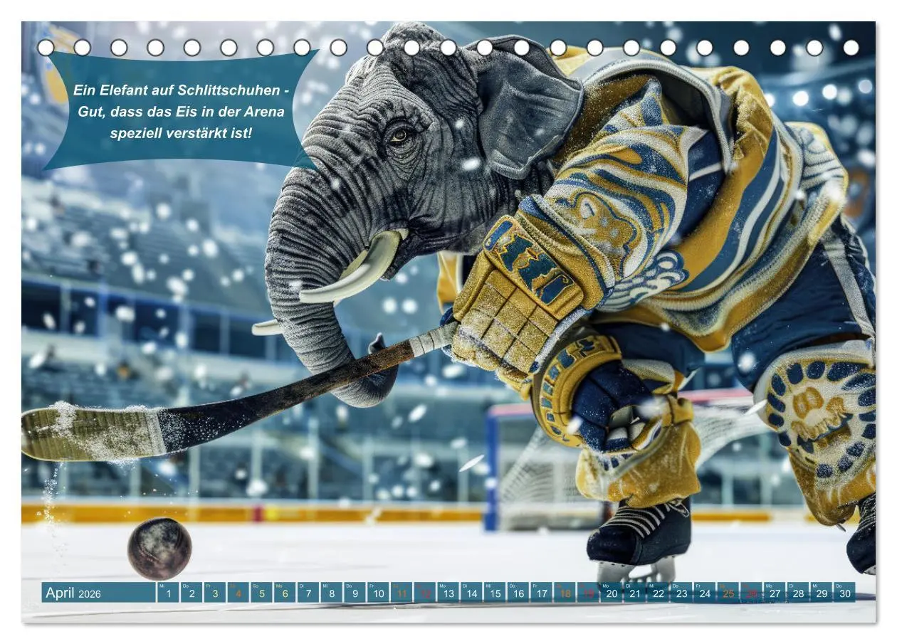 Bild: 9783457382363 | Der tierisch lustige Eishockey Kalender (Tischkalender 2026 DIN A5...