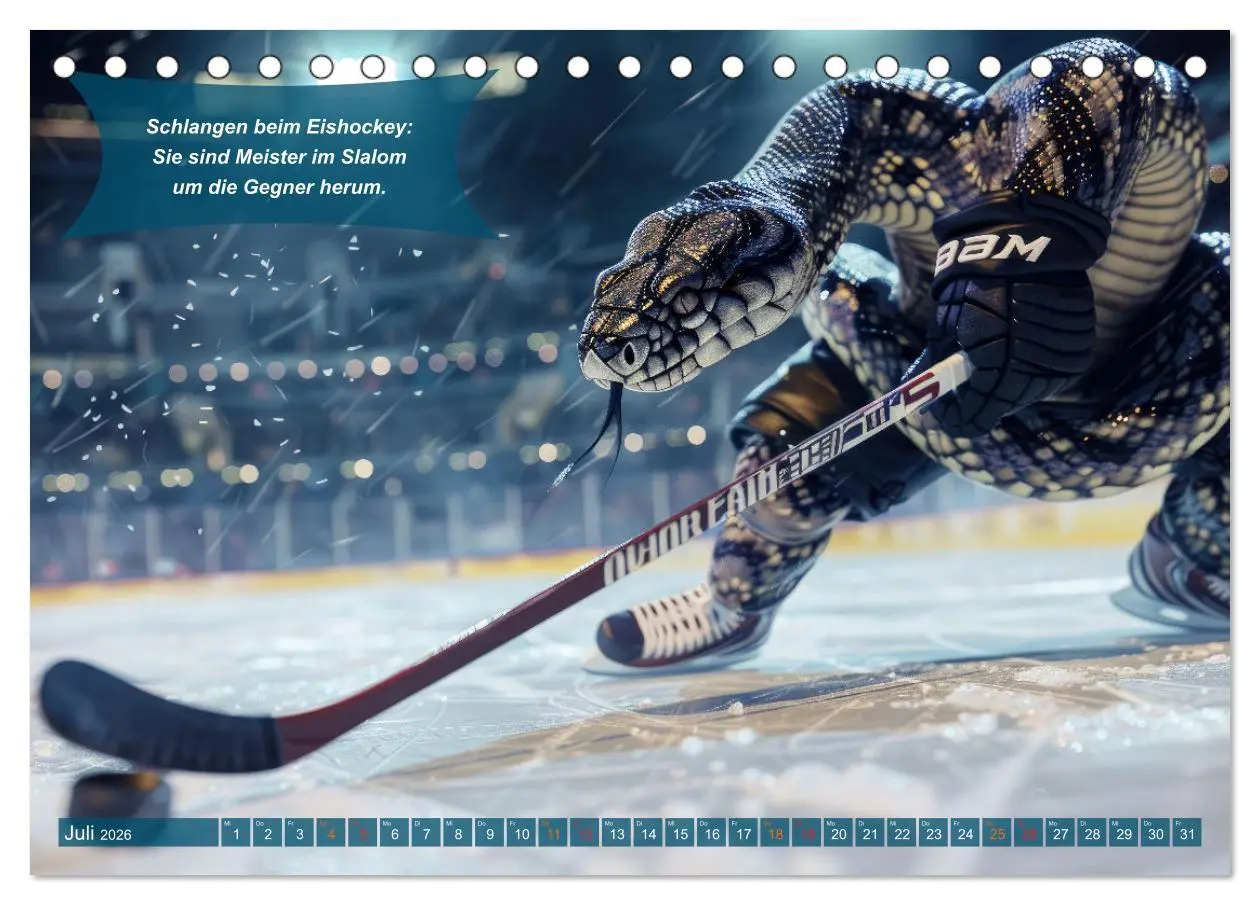 Bild: 9783457382363 | Der tierisch lustige Eishockey Kalender (Tischkalender 2026 DIN A5...