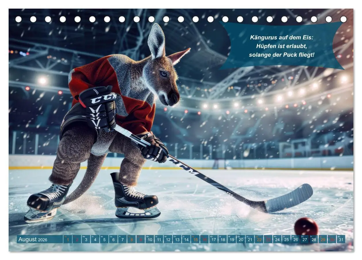 Bild: 9783457382363 | Der tierisch lustige Eishockey Kalender (Tischkalender 2026 DIN A5...