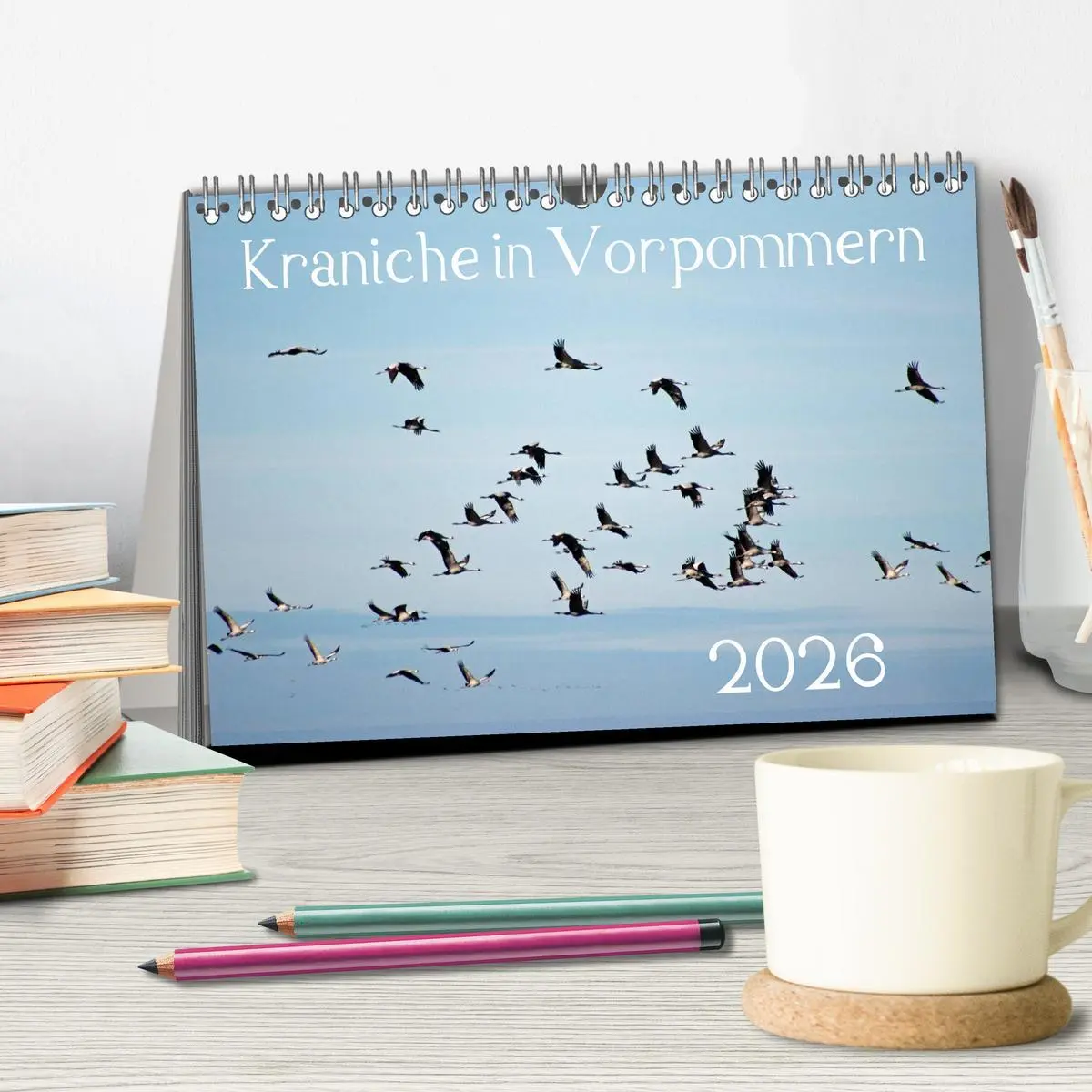 Bild: 9783516092363 | Kraniche in Vorpommern (Tischkalender 2026 DIN A5 quer), CALVENDO...