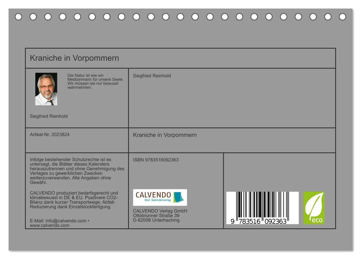 Bild: 9783516092363 | Kraniche in Vorpommern (Tischkalender 2026 DIN A5 quer), CALVENDO...
