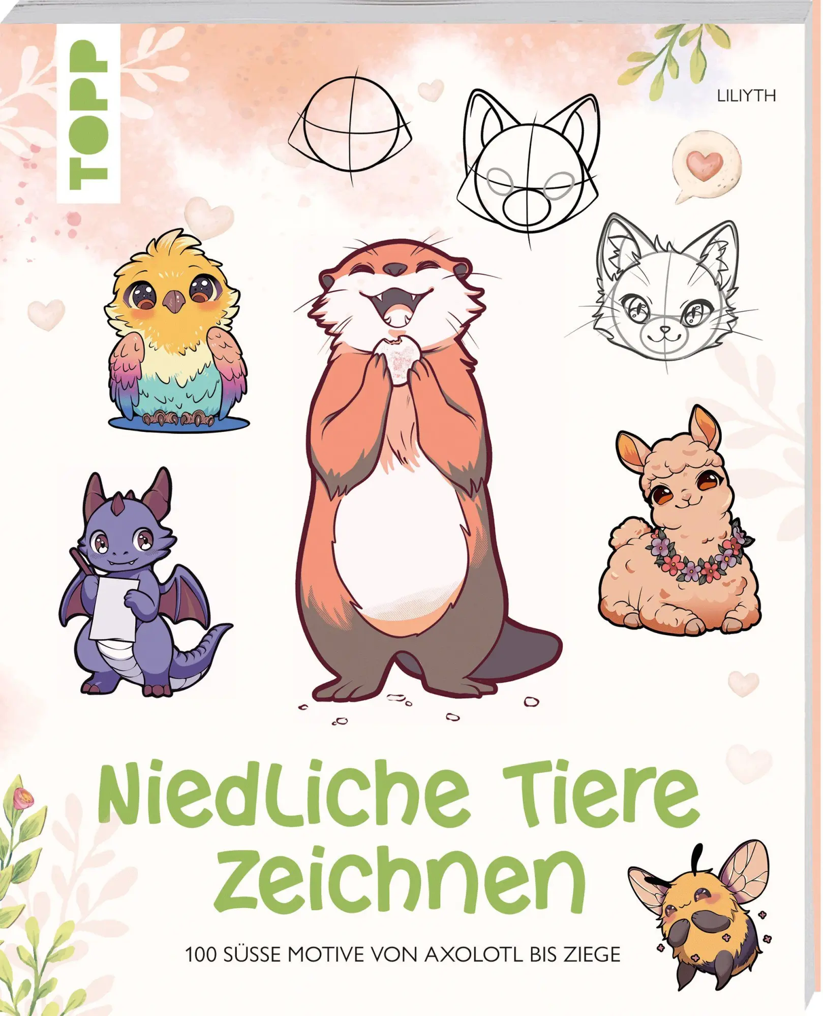Cover: 9783735882363 | Niedliche Tiere zeichnen | 100 süße Motive von Axolotl bis Ziege