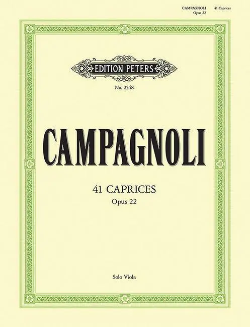 Cover: 9790577082363 | 41 Caprices Op.22 for Solo Viola | Bartolomeo Campagnoli | Taschenbuch