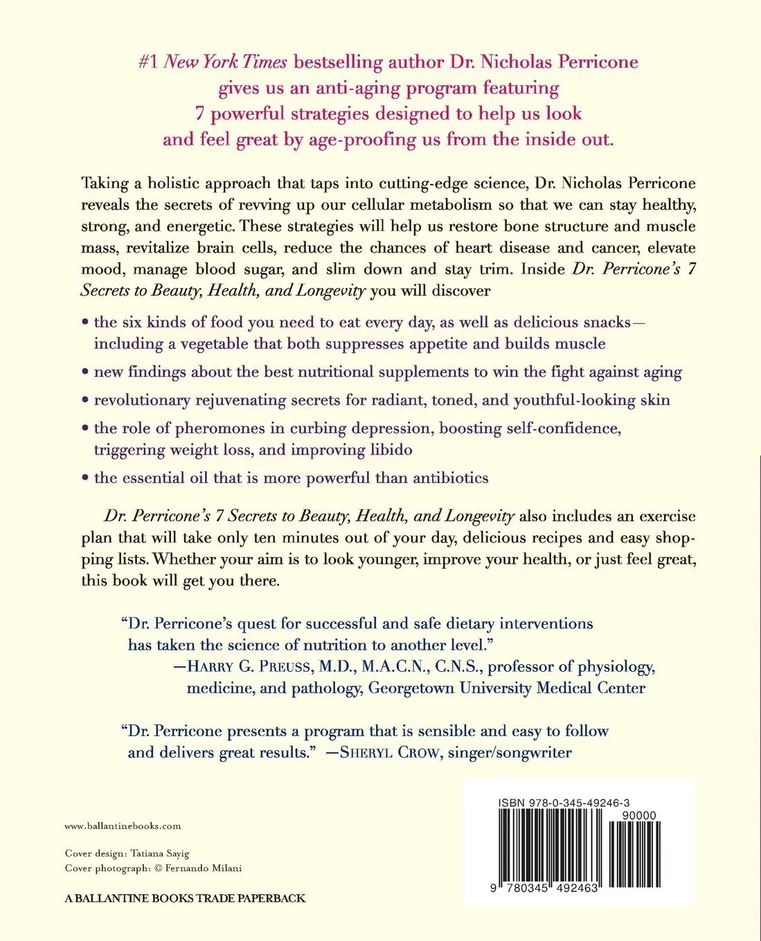 Rückseite: 9780345492463 | Dr. Perricone's 7 Secrets to Beauty, Health, and Longevity | Perricone