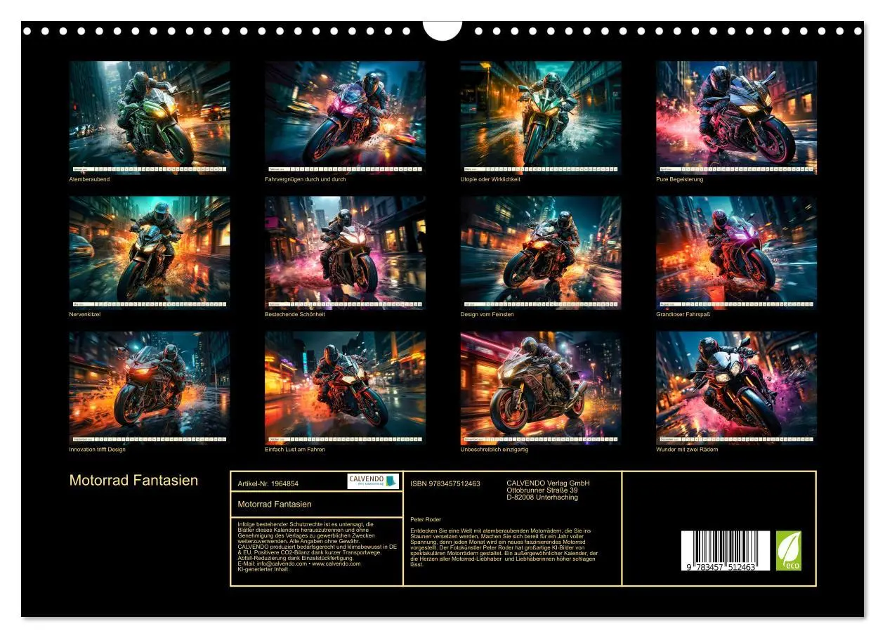 Bild: 9783457512463 | Motorrad Fantasien (Wandkalender 2026 DIN A3 quer), CALVENDO...