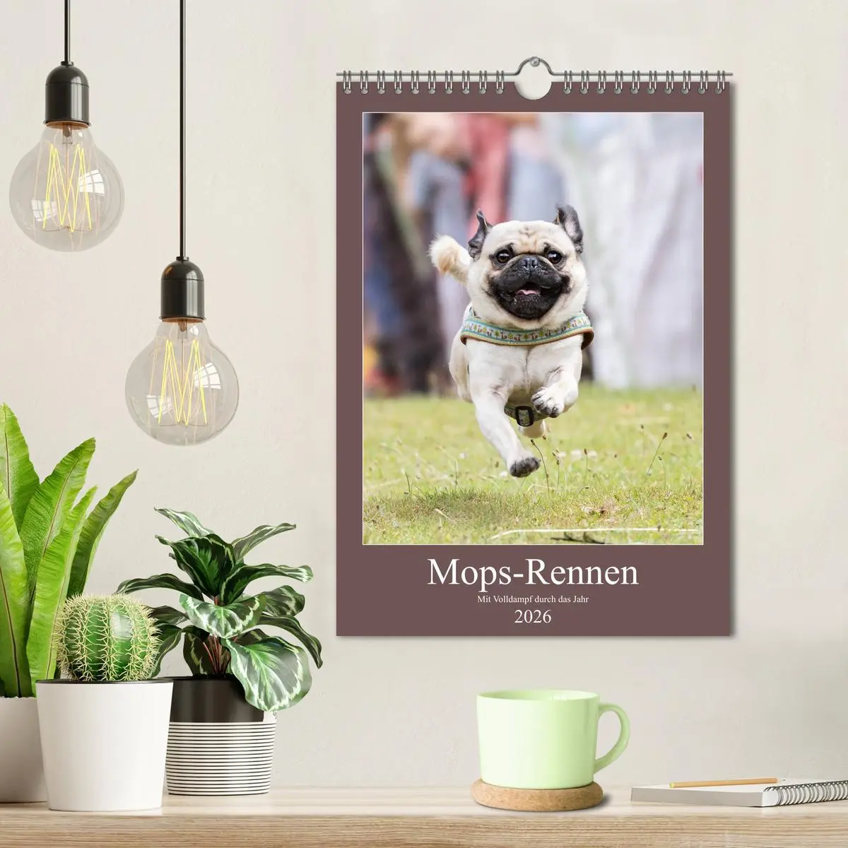 Bild: 9783516392463 | Mops-Rennen (Wandkalender 2026 DIN A4 hoch), CALVENDO Monatskalender