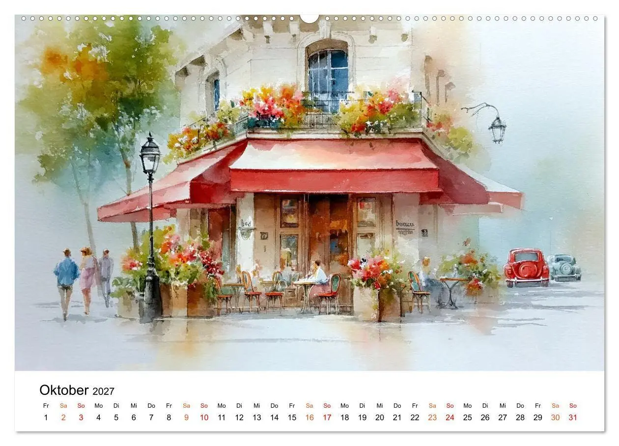 Bild: 9783516772463 | Paris in sanften Farben (Wandkalender 2027 DIN A2 quer), CALVENDO...