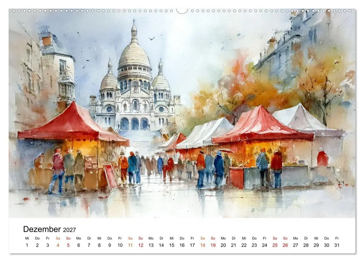 Bild: 9783516772463 | Paris in sanften Farben (Wandkalender 2027 DIN A2 quer), CALVENDO...