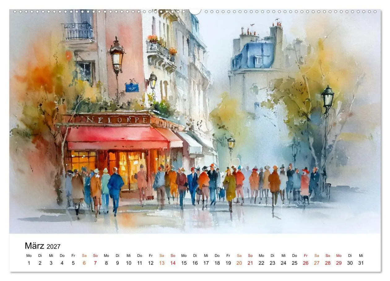 Bild: 9783516772463 | Paris in sanften Farben (Wandkalender 2027 DIN A2 quer), CALVENDO...