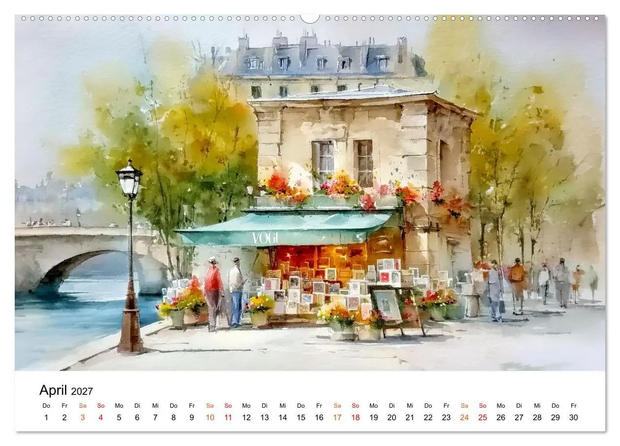 Bild: 9783516772463 | Paris in sanften Farben (Wandkalender 2027 DIN A2 quer), CALVENDO...