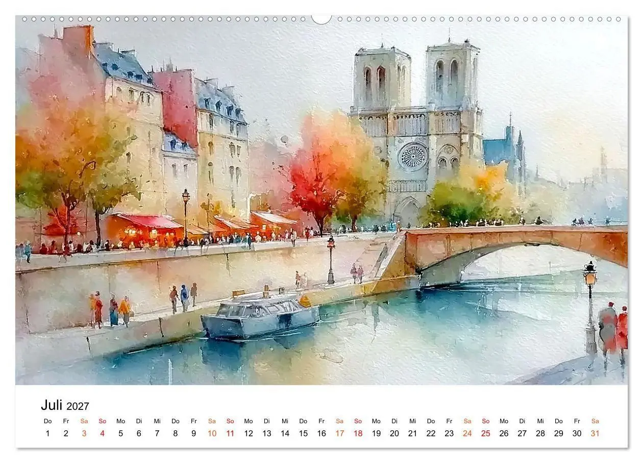 Bild: 9783516772463 | Paris in sanften Farben (Wandkalender 2027 DIN A2 quer), CALVENDO...